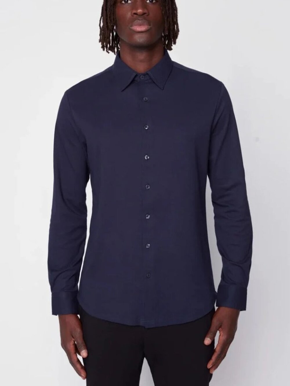 Projek Raw Navy Long Sleeve Knit Shirt/13760
